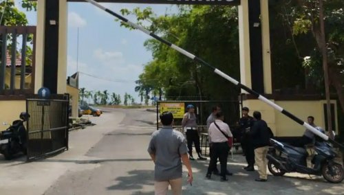 Penjagaan ketat di Mapolres Kuansing (foto/tribunpku)